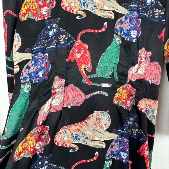 Zara Bold Colorful Tiger Print Mini Dress Sz M - Picture 8 of 10